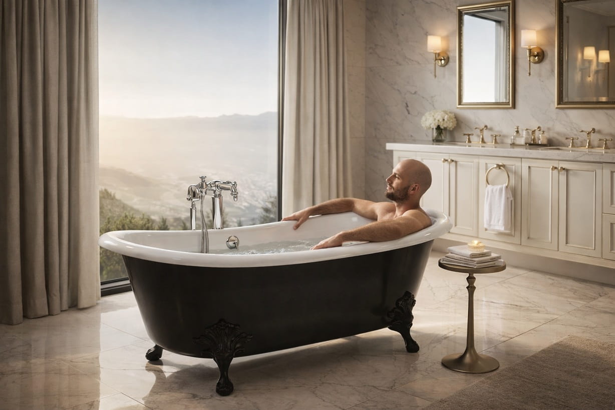 freestanding soaking bathtub installation