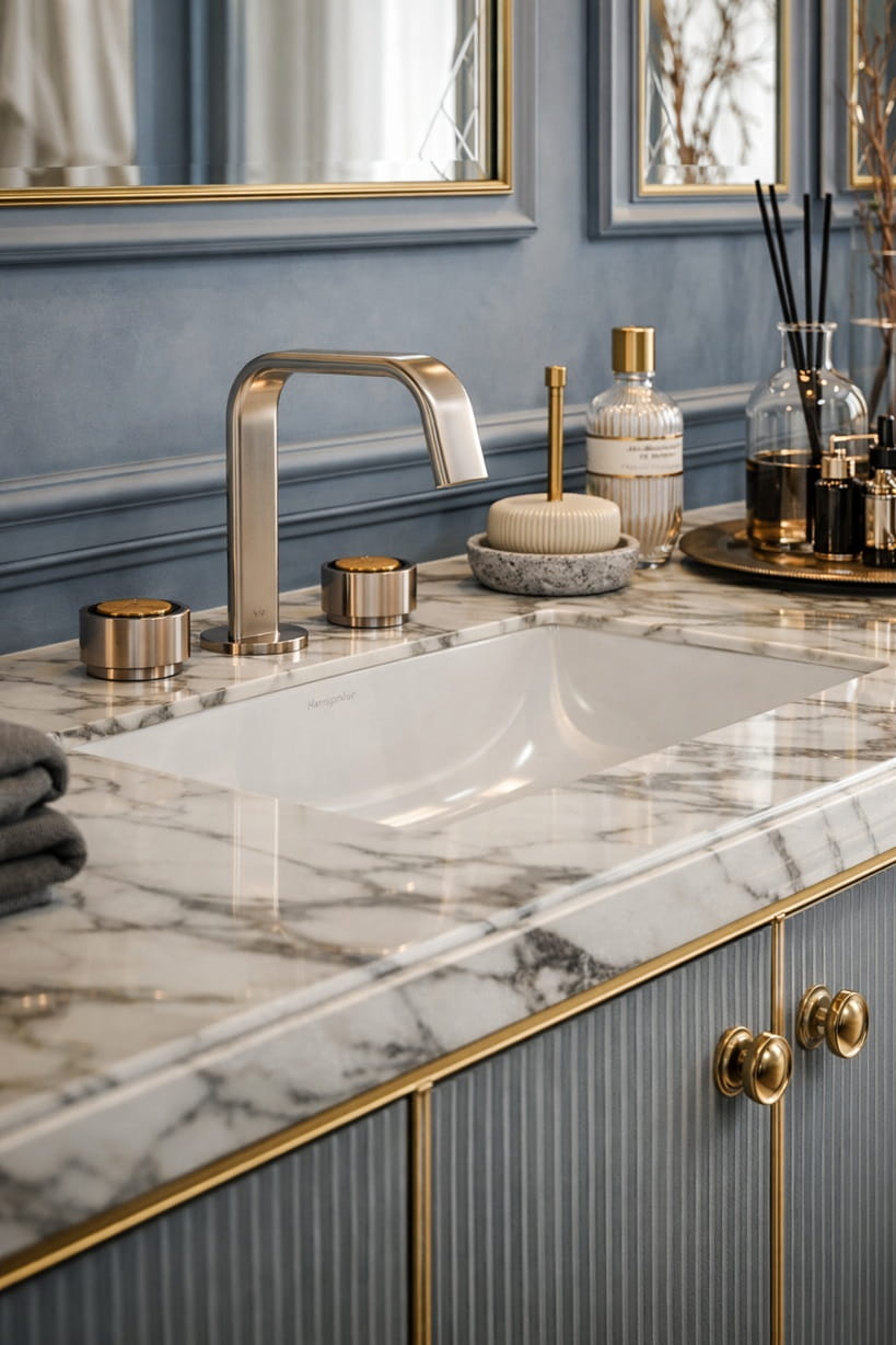 architectural faucet installation detail