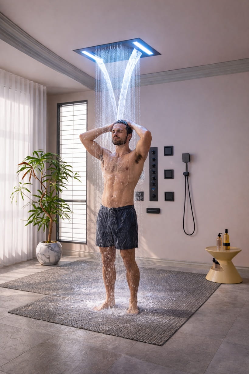 luxury walk in shower system